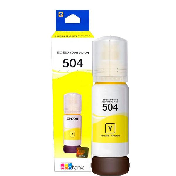 Imagem de Kit 04 Refil de Tintas T504 Amarelo para impressoras Tank L4150