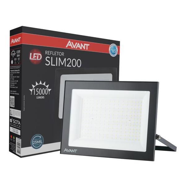 Imagem de Kit 04 Refletor Led Avant Slim 200w Branco Frio 6500k Bivolt