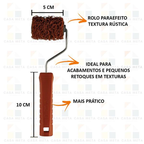 Imagem de Kit 04 Rolo Textura Rustica Atlas 5cm Cabelo Anjo Mini