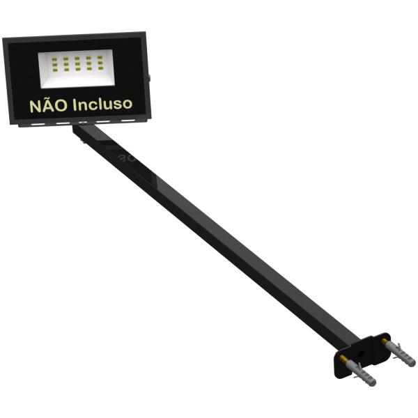 Imagem de KIT 04 Suportes Haste De Refletor Led Parede Fachada Banner Base Reta 70 Cm