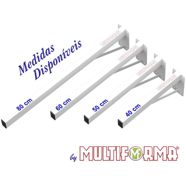 Kit 04 Suportes para Pia Cozinha Granito Parafusar Grapa Bancada Mármore 50 cm Robusto - Branco - MULTIFORMA Imagem de Kit 04 Suportes para Pia Cozinha Granito Parafusar Grapa Bancada Mármore 50 cm Robusto - Branco
