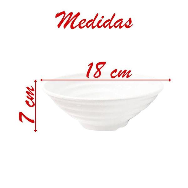 Imagem de Kit 04 Tigelas Melamina Redonda Branca 810 Ml