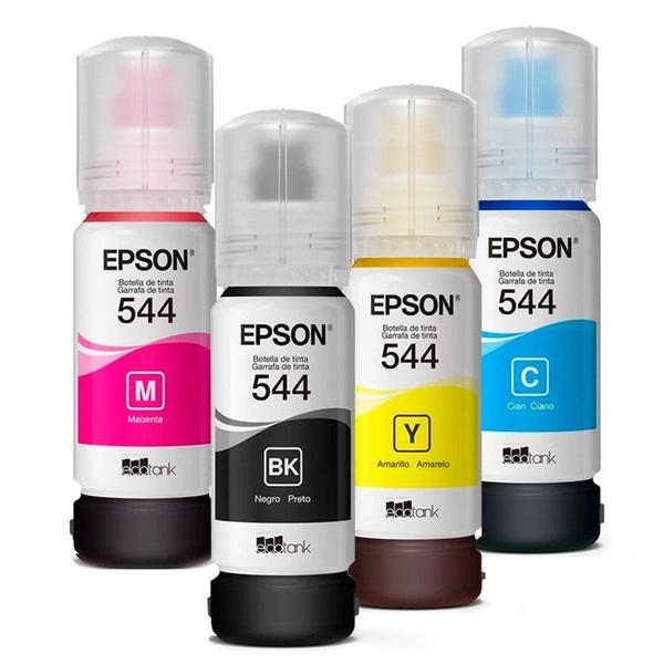 Imagem de Kit 04 Tinta Original T544 L3150 L3250 L3210