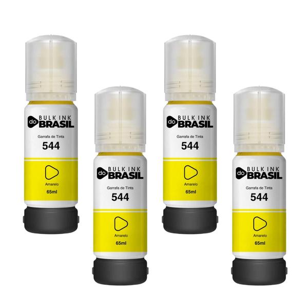 Imagem de Kit 04 Tintas Para T544 Amarelo para impressora Ecotank Epson