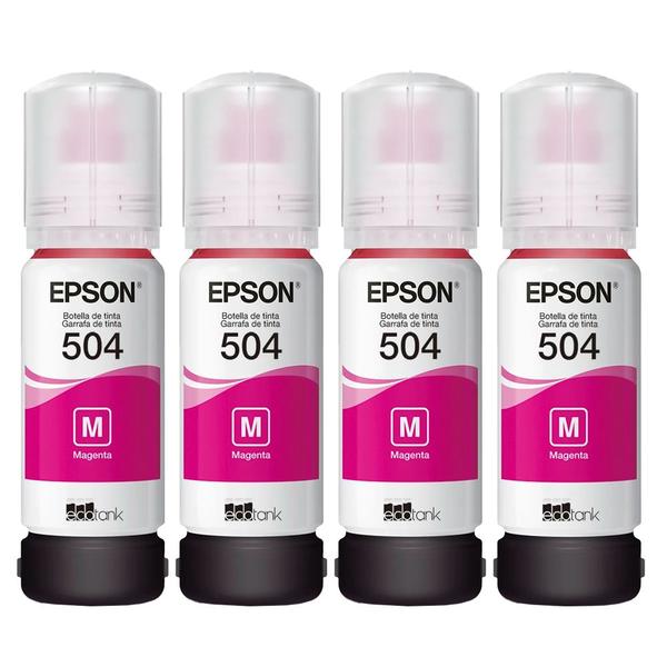 Imagem de Kit 04 Tintas T504 Magenta para impressoras Tank L14150