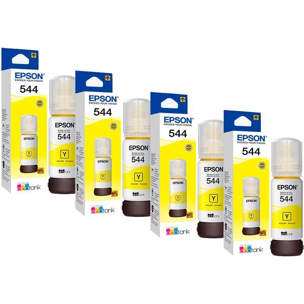 Imagem de Kit 04 Tintas T544 T544420 Amarelo para impressora L5590