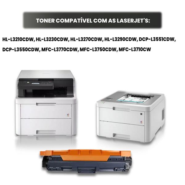 Imagem de Kit 04 Toner Compativel P/uso Brother Tn-217 Tn-217bk L3210 L3551