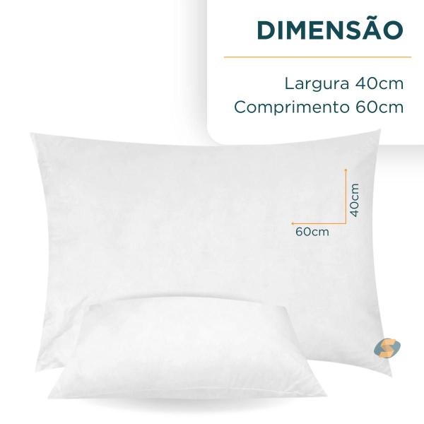 Imagem de Kit 04 Travesseiro Camesa Fit Simples - 40x60cm Antialérgico