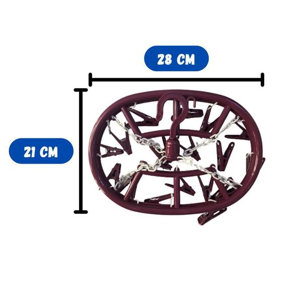 Imagem de Kit 04 Varal Para Roupas Intimas Cueca Calcinha Meia 18 Prendedores Oval De Apartamento Lavanderia