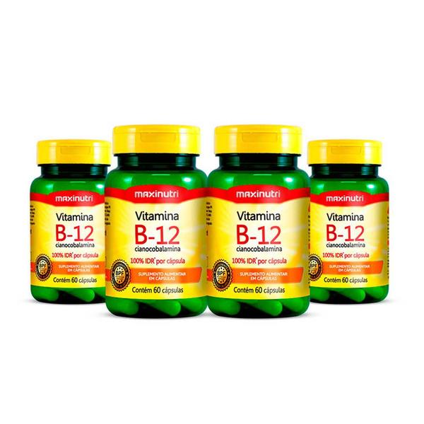 Imagem de Kit 04 Vitamina B12 100% IDR 60 Cápsulas  Maxinutri