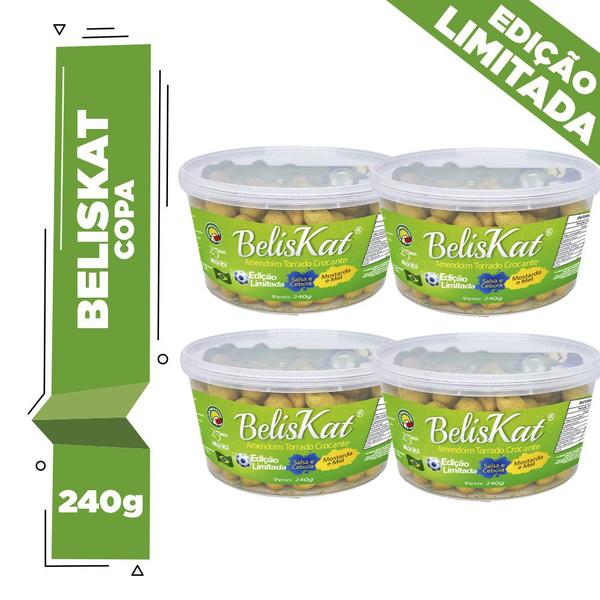 Kit 04x Amendoim Crocante Beliskat Copa Edição Limitada 240g Imagem de Kit 04x Amendoim Crocante Beliskat Copa Edição Limitada 240g
