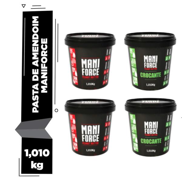 Imagem de Kit 04x Maniforce Pasta De Amendoim Cremosa E Crocante - 1kg