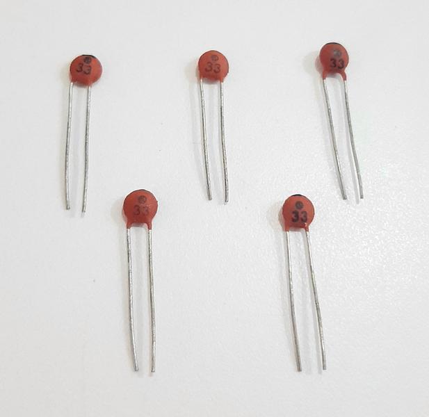 Imagem de Kit 05 Capacitor Cerâmico 33pf / 0,033nf 20v