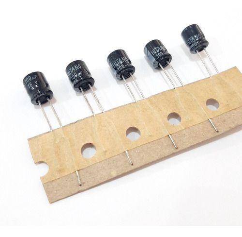 Kit 05 Capacitor Eletrolítico 100uf 16v 105ºc Marca Hitano Imagem de Kit 05 Capacitor Eletrolítico 100uf 16v 105ºc Marca Hitano