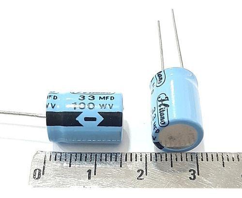 Kit 05 Capacitor Eletrolitico 33uf 100v Marca Hitano Imagem de Kit 05 Capacitor Eletrolitico 33uf 100v Marca Hitano