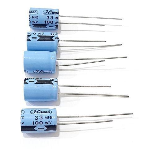 Kit 05 Capacitor Eletrolitico 33uf 100v Marca Hitano Imagem de Kit 05 Capacitor Eletrolitico 33uf 100v Marca Hitano
