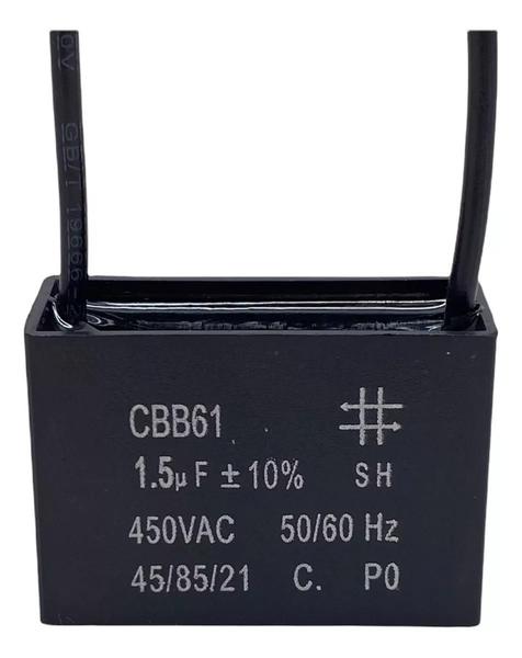 Imagem de Kit 05 capacitor polipropileno 1,5x450v quadrado cbb61