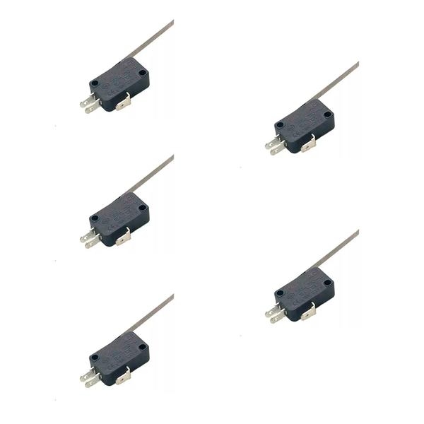 Imagem de Kit 05 Chave Micro Switch Fim Curso 16a C/ Haste 60mm