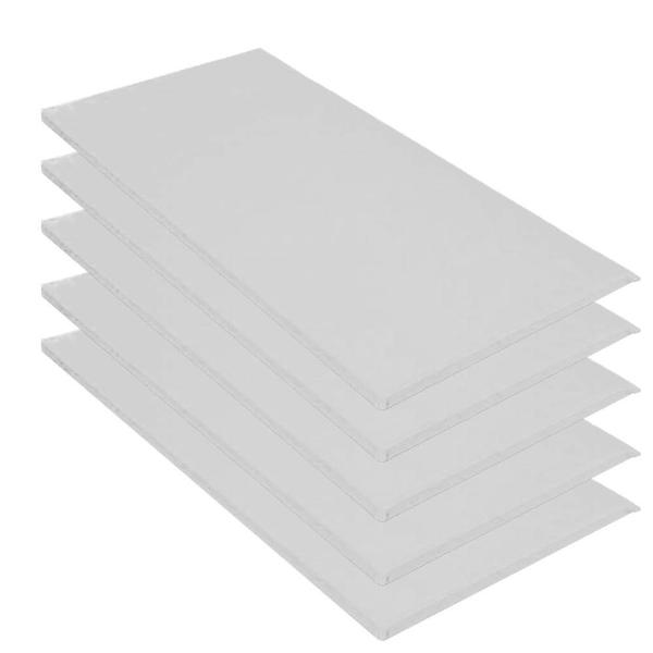 Imagem de Kit 05 Colchonete Slim 95x59cm Solteiro Para Ginástica Academia Escola Sintético Branco - Ahazzo Móveis