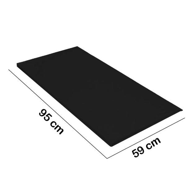 Imagem de Kit 05 Colchonete Slim 95x59cm Solteiro Para Ginástica Academia Escola Suede Preto - Ahz Móveis