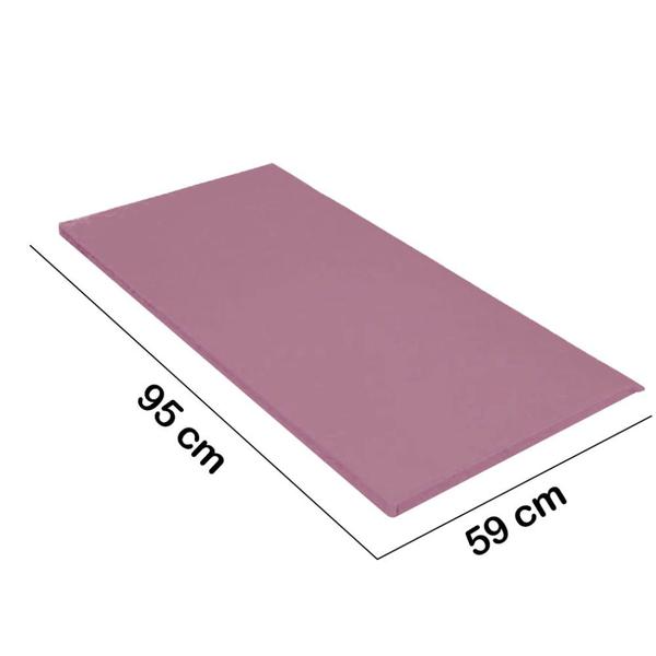 Imagem de Kit 05 Colchonete Slim 95x59cm Solteiro Para Ginástica Academia Escola Suede Rosa Bebê - Ahazzo Móveis