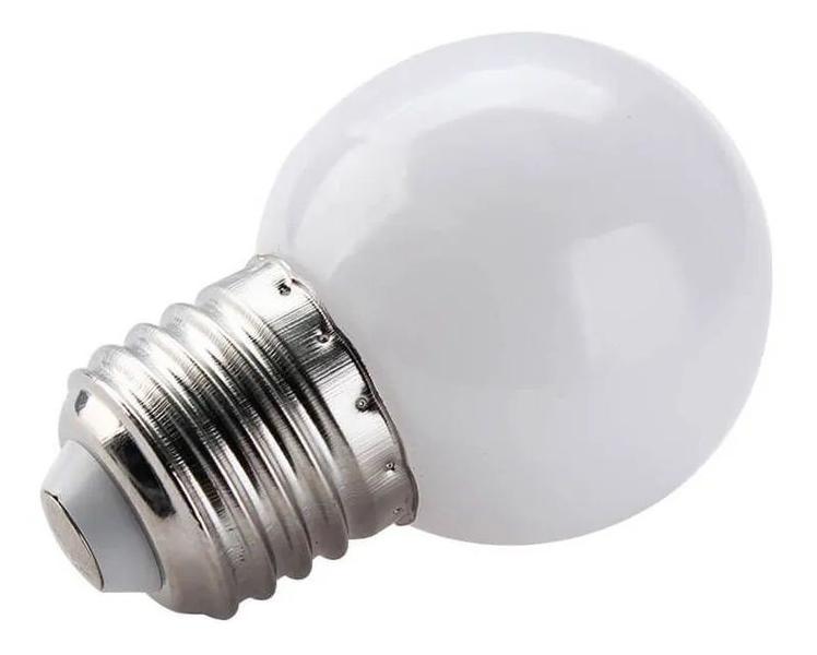 Imagem de Kit 05 Lâmpada Bolinha Mini Bulbo Led 1w E27 Luz E Decoração Branco Quente 110v