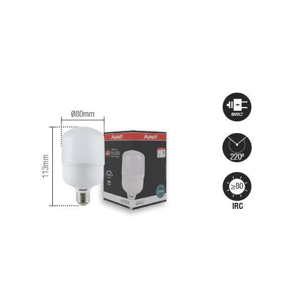 Imagem de Kit 05 Lâmpada Bulbo Led 20W Branco Frio E27 Bivolt Avant