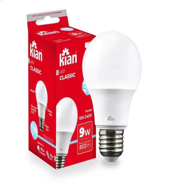 Imagem de Kit 05 Lâmpadas Bulbo Led kian A60 9w Bivolt 6500k Branco Cor da luz Branco-frio 110V/220V