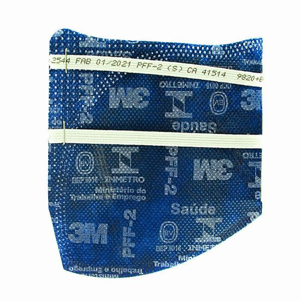 Imagem de Kit 05 Máscaras 3M Dobrável Descartáveis para Proteção Facial PFF2(S) Azul