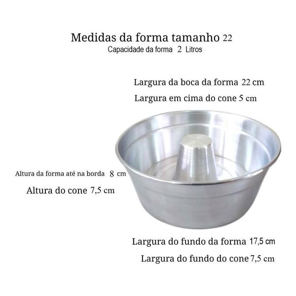 Imagem de Kit 05 Peças Forma Alumínio De Pudim Bolo Panela 22 Cm