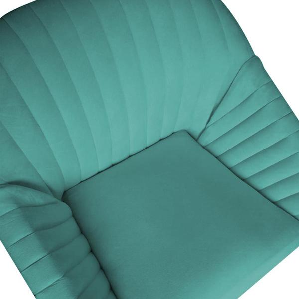 Imagem de Kit 05 Poltrona Anitta Pés Palito Suede Azul Tiffany - D'Classe Decor