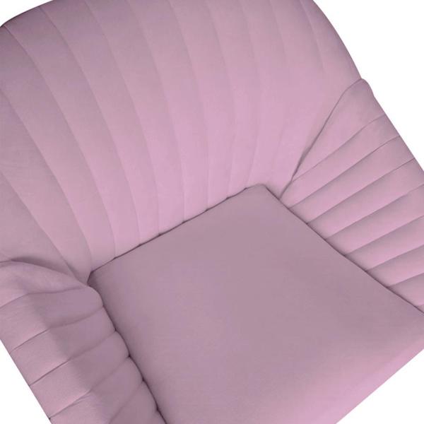 Imagem de Kit 05 Poltrona Anitta Pés Palito Suede Rosa Bebê - D'Classe Decor