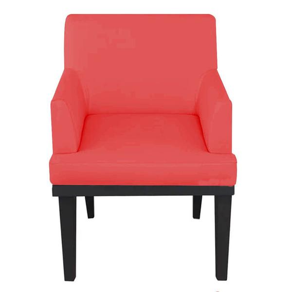 Imagem de Kit 05 Poltrona Cadeira Decorativa  Vitória Pés Madeira Sala de EstarEstar Recepção Escritório Suede Vermelho - Damaffê Móveis