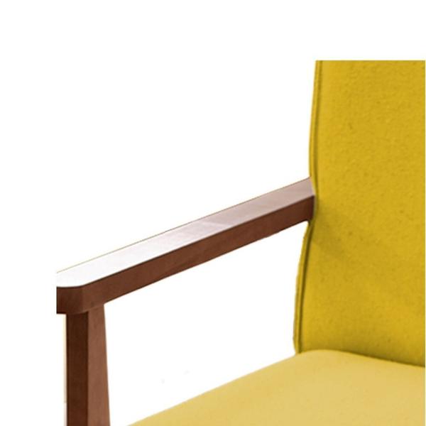 Imagem de Kit 05 Poltrona Cadeira Miami Luxo Recepção Sala Escritório Madeira material sintético Amarelo - Ahazzo Móveis