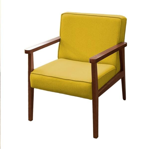 Imagem de Kit 05 Poltrona Cadeira Miami Luxo Recepção Sala Escritório Madeira Suede Amarelo - Ahazzo Móveis