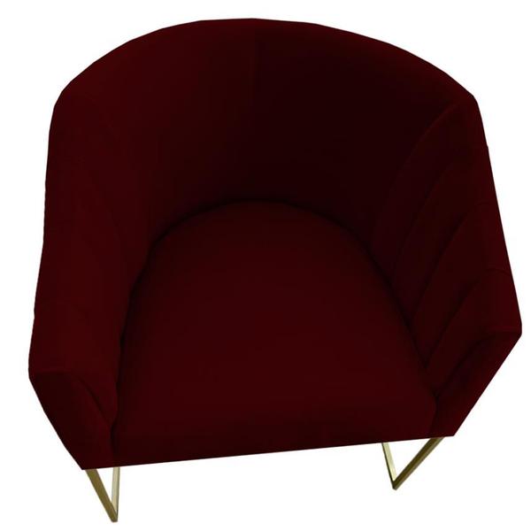 Imagem de Kit 05 Poltrona Julia com base de ferro Sala de estar Escritório Recepção Clinica Suede Marsala - D'Classe Decor