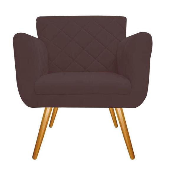 Imagem de Kit 05 Poltronas Cadeira Decorativa Cloe  Pé Palito Para Sala de Estar Recepção Escritório Corinho Marrom - Damaffê Móveis