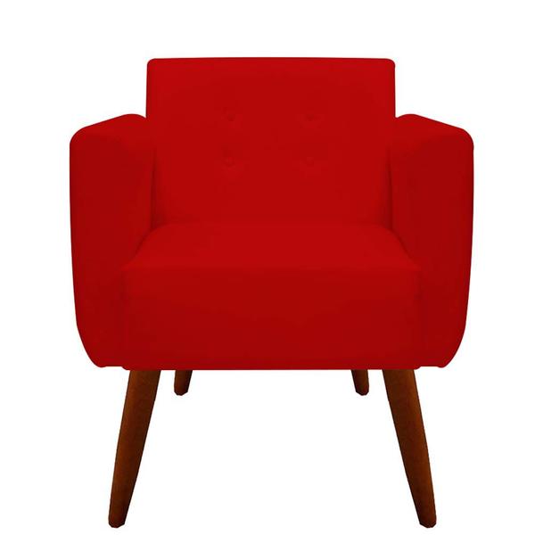 Imagem de Kit 05 Poltronas Decorativa Duda Suede Vermelho - D'Classe Decor