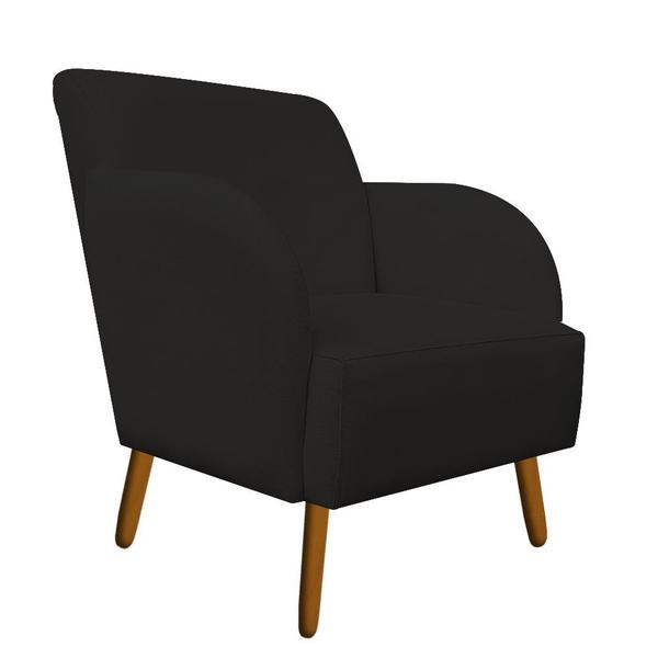 Imagem de Kit 05 Poltronas Decorativa Laura Pés Palito Suede Preto - D'Classe Decor