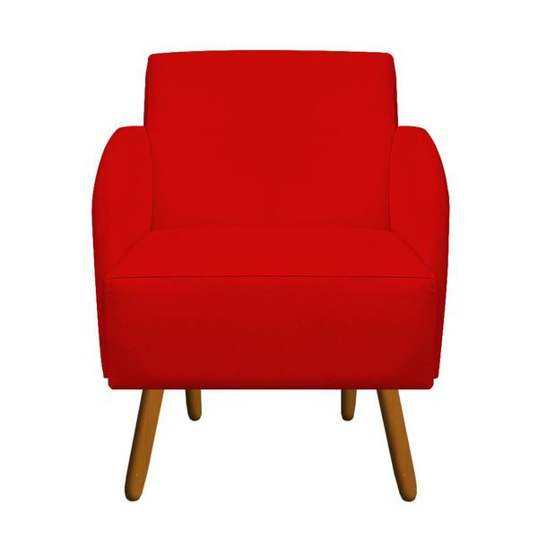 Imagem de Kit 05 Poltronas Decorativa Laura Pés Palito Suede Vermelho - D'Classe Decor