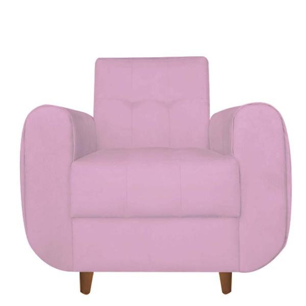 Imagem de Kit 05 Poltronas Golden Pés Palito Suede Rosa Bebê - D'Classe Decor