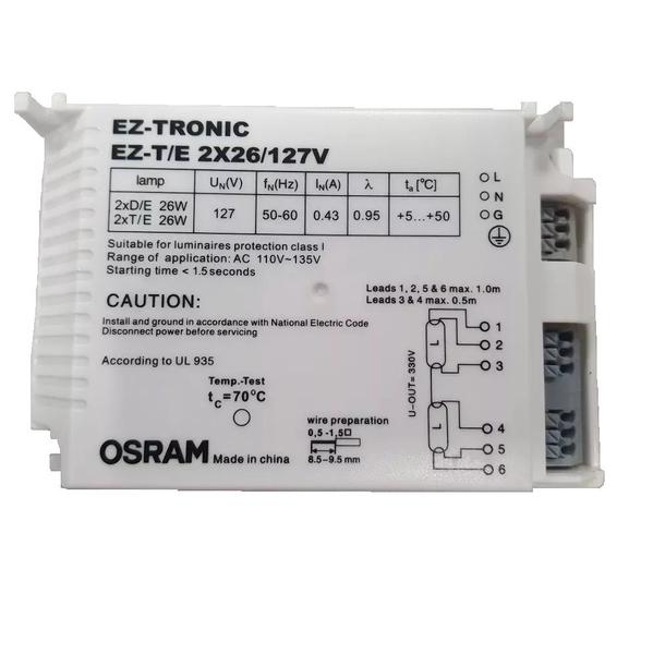 Imagem de Kit 05 reator eletrônico ez-tronic ez-t/e 2x26w 127v osram