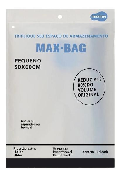 Imagem de Kit 05 Saco A Vácuo Viagem Roupa 60 X 80 Cm Maxime + Bomba - SA6080(5)+BOMBA