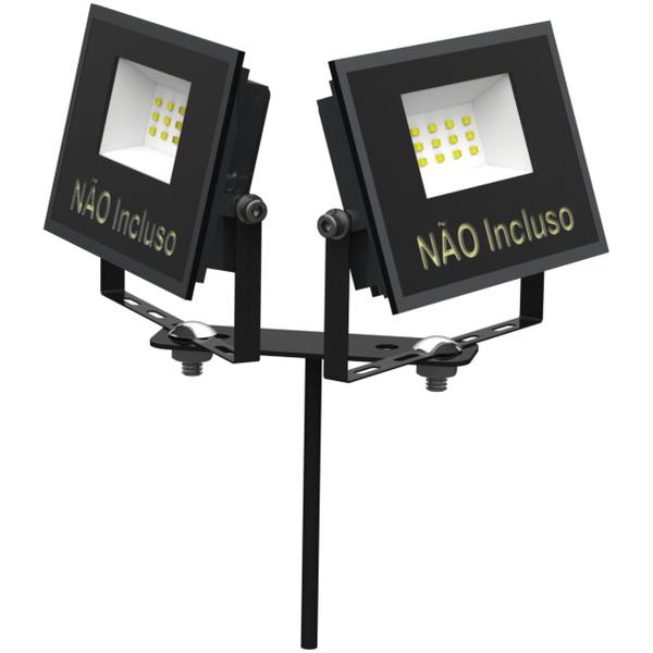 Imagem de Kit 05 Suportes De Refletor Led Canhão de Luz Fachada Banner Base Estaca Jardim Iluminação