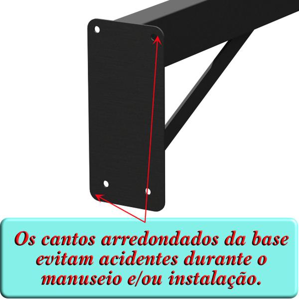 Imagem de Kit 05 Suportes para Pia Cozinha Granito Parafusar Grapa Bancada Mármore 80 cm Robusto- Preto