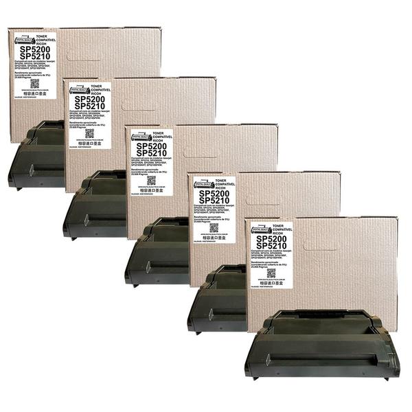 Imagem de Kit 05 Toner SP5210 compatível para impressora Ricoh 25k