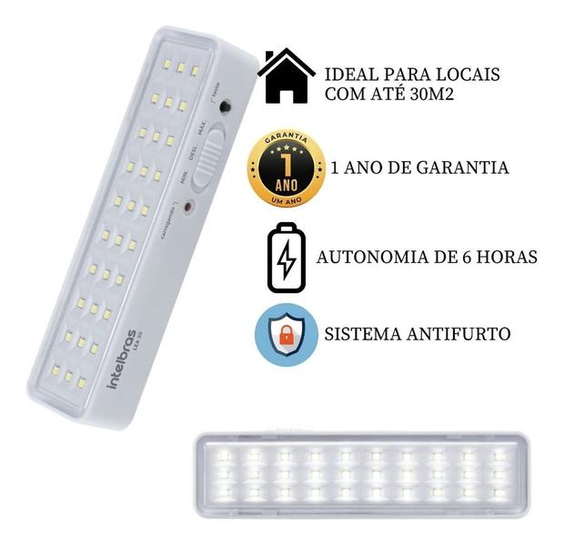 Imagem de Kit 05 Und Luminária De Emergência Intelbras Lea 30 Led 1 W