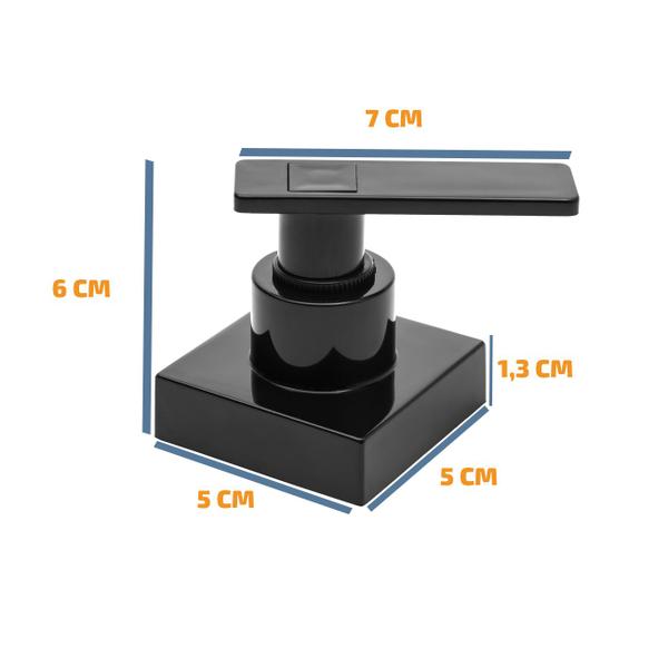 Imagem de Kit 06 Acabamento C73 Preto Registro Pressão Fabrimar