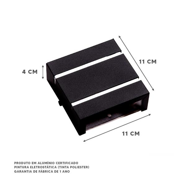 Kit 06 Arandela 2 Foco 2 Friso Externa Parede Muro Alumínio Ar1112 - IDEALLUME Imagem de Kit 06 Arandela 2 Foco 2 Friso Externa Parede Muro Alumínio Ar1112
