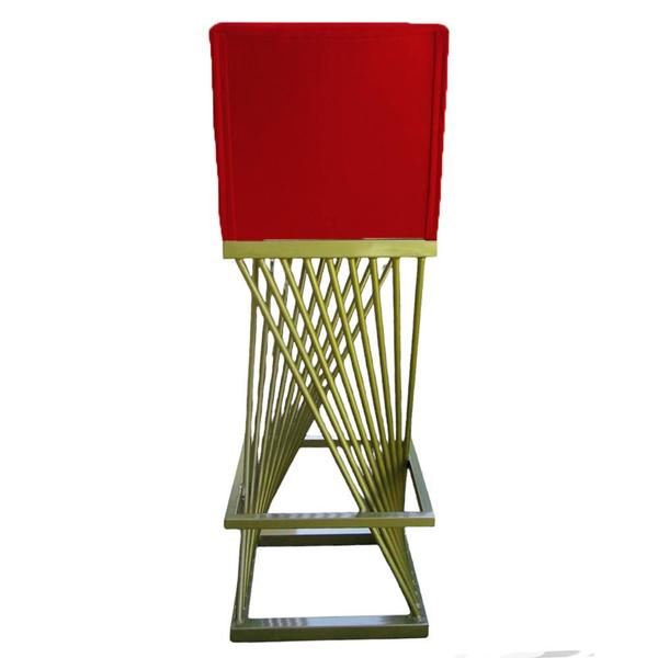 Kit 06 Banquetas Luma Base de Ferro Sued Vermelho - D'Classe Decor Imagem de Kit 06 Banquetas Luma Base de Ferro Sued Vermelho - D'Classe Decor